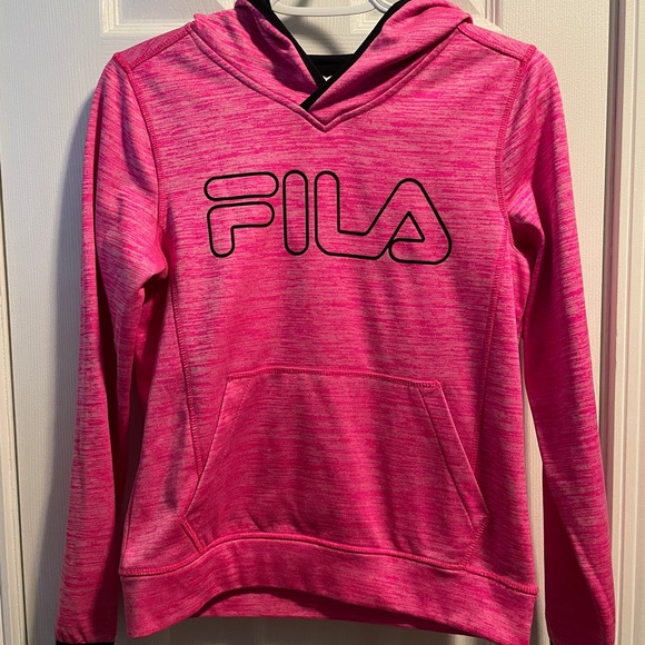OkFila Youth Girl Hoodie Hooded Sweatshirt Space Dye Pink XL 14 16 - Picture 1 of 5